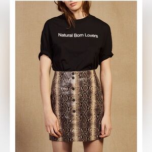 Sandro Kimberlay Python Leather Mini Skirt